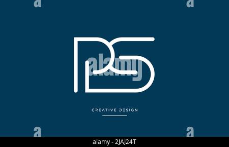 Alphabet Letters PS, SP, P or S Abstract Icon Logo Monogram Stock Vector