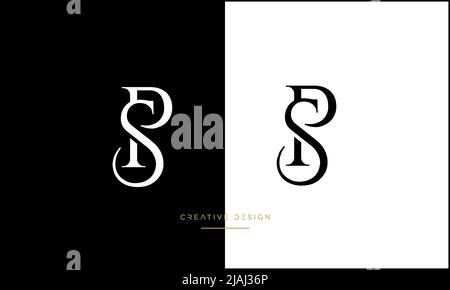 Alphabet Letters PS, SP, P or S Abstract Icon Logo Monogram Stock Vector
