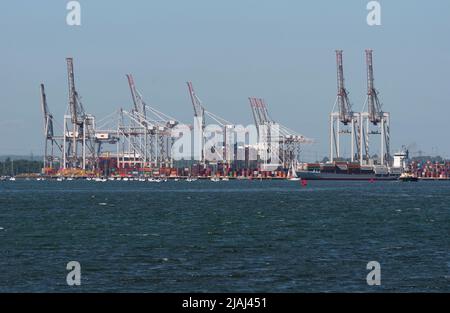 Southampton, England, UK. 2022. DP World container terminal with ...