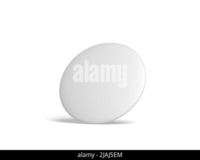 Badge pin brooch isolated on white. Pin button. Mockup. Blank. Empty. 3d illustration. Stock Photo