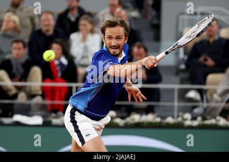 Paris, France, May 30, 2022, Daniil Medvedev of Russia during day 9 of Roland-Garros 2022, French Open 2022, second Grand Slam tennis tournament of the season on May 30, 2022 at Roland-Garros stadium in Paris, France - Photo Jean Catuffe / DPPI Stock Photo