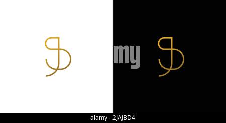 Luxury and modern JS letter initials logo design Stock Vector