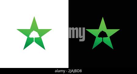 Elegant and attractive tree of life star logo design Stock Vector