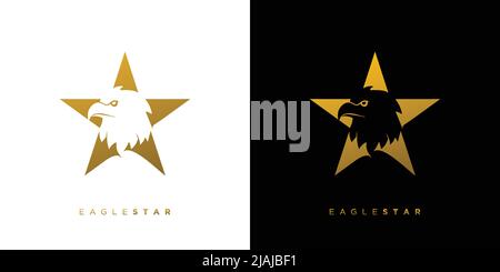 Elegant and attractive eagle star logo design Stock Vector