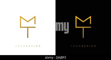 Modern and elegant letter MT initials logo design Stock Vector