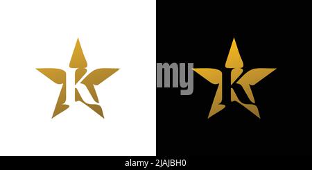 Elegant and professional letter K initials star logo design Stock Vector