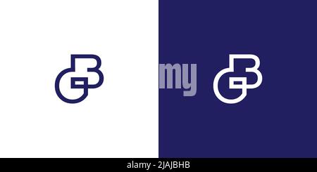 Modern and professional GB letter initials logo design Stock Vector