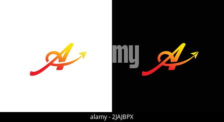 Modern and professional letter A delivery logo design Stock Vector