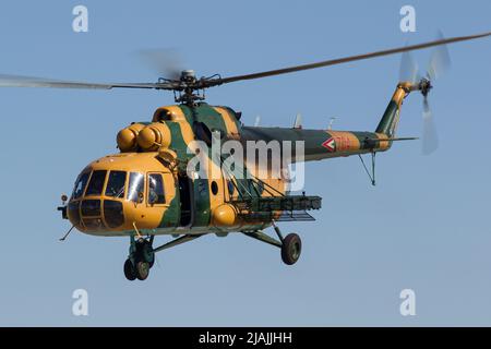 A Hungarian Air Force Mi-17 helicopter in flight. Stock Photo