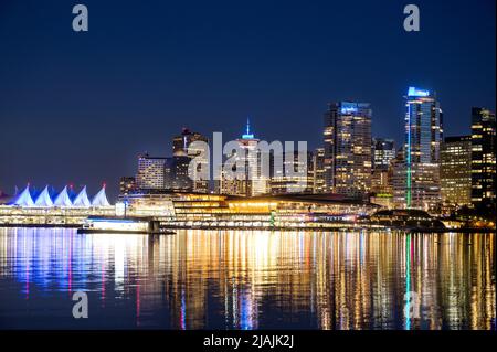 Vancouver Night Skyline seen from Stanley Park Stock Photo - Alamy