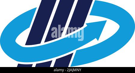 Rising up statistic bar business consulting accounting logo Icon Illustration Brand Identity Stock Vector