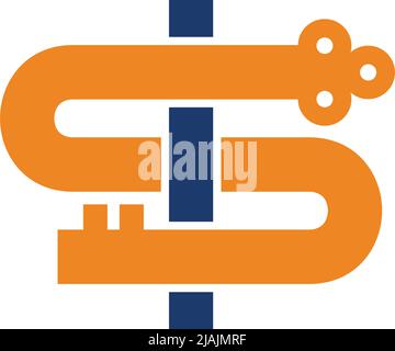Dollar key accounting business logo Icon Illustration Brand Identity Stock Vector
