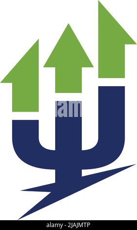 trident accounting business logo Icon Illustration Brand Identity Stock Vector