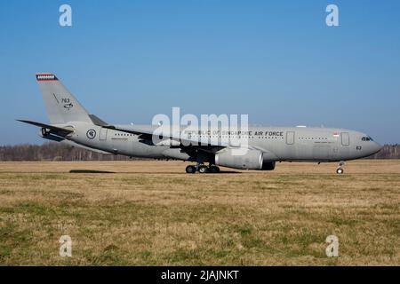 Republic of Singapore Air Force Airbus A330 MRTT tanker aircraft, Dresden, Germany. Stock Photo
