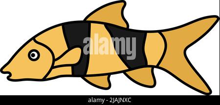 clown loach fish icon design template vector illustration Stock Vector