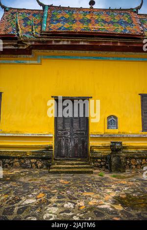 An Giang province, Vietnam - 01 May 2022: view of Xa Ton or Xvayton pagoda in Tri Ton town, one of the most famous Khmer pagodas in An Giang province, Stock Photo