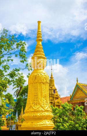 An Giang province, Vietnam - 01 May 2022: view of Xa Ton or Xvayton pagoda in Tri Ton town, one of the most famous Khmer pagodas in An Giang province, Stock Photo