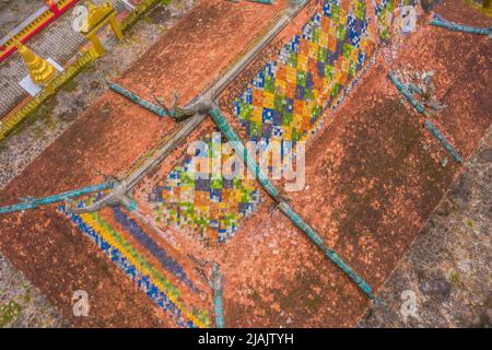 An Giang province, Vietnam - 01 May 2022: view of Xa Ton or Xvayton pagoda in Tri Ton town, one of the most famous Khmer pagodas in An Giang province, Stock Photo