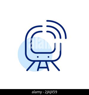 Smart city subway transportation. Pixel perfect line icon Stock Vector