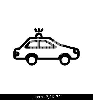 Police car icon vector. transportation, land transportation. line icon style. Simple design illustration editable Stock Vector