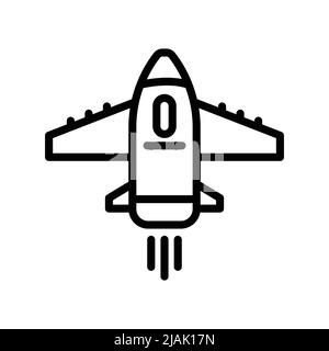 Fighter icon vector. Transportation, Air vehicle. line icon style. Simple design illustration editable Stock Vector