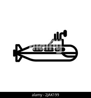 Submarine icon vector. transportation, Marine vehicles. line icon style. Simple design illustration editable Stock Vector