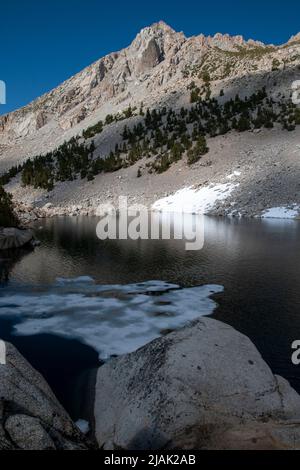 Donkey Lake is one of many alpine lakes in the Eastern Sierra of Inyo ...