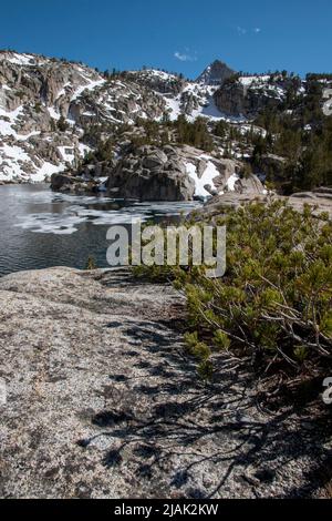 Donkey Lake is one of many alpine lakes in the Eastern Sierra of Inyo ...