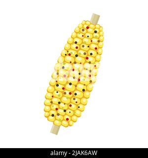 Mexican traditional food, corn color vector illustration Stock Vector