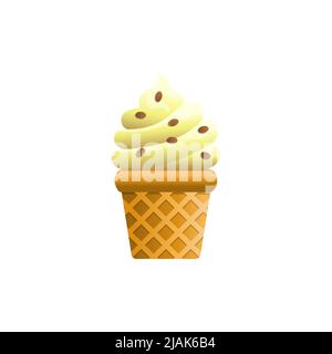 Ice cream colored cartoon fast food vector icon Stock Vector