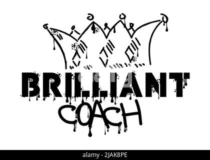 Coach. Graffiti tag. Abstract modern street art decoration performed in urban painting style. Stock Vector