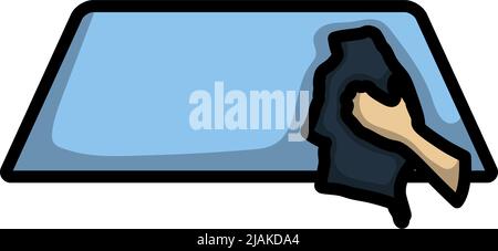 Wipe Car Window Icon. Editable Bold Outline With Color Fill Design ...