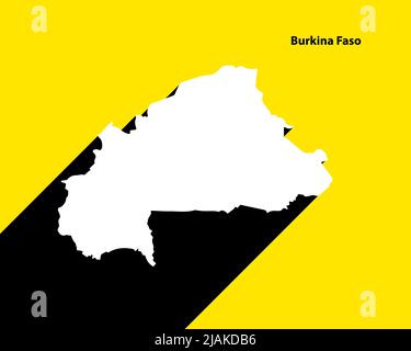 Burkina Faso Map on retro poster with long shadow. Vintage sign easy to edit, manipulate, resize or colorize. Stock Vector