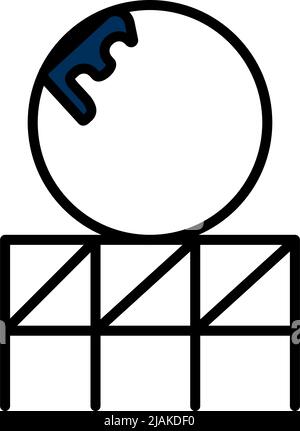 Roller Coaster Loop Icon. Editable Bold Outline With Color Fill Design. Vector Illustration. Stock Vector