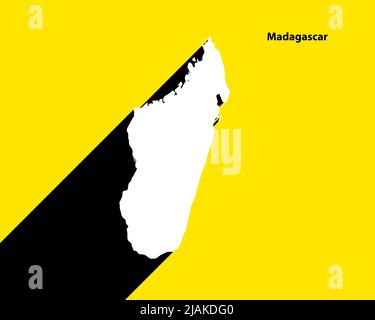 Madagascar Map on retro poster with long shadow. Vintage sign easy to edit, manipulate, resize or colorize. Stock Vector