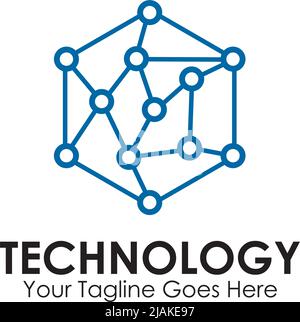 Technology logo design with using circuit element vector template illustration Stock Vector