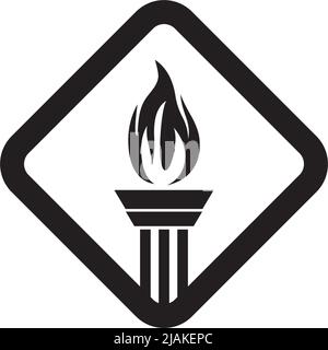 Torch logo design vector illustration template Stock Vector