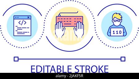 Developing and building software loop concept icon Stock Vector