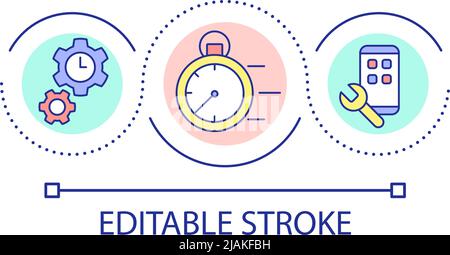 Building software time limit loop concept icon Stock Vector