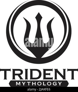 Trident logo icon design vector illustration template Stock Vector