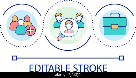 Selecting candidates for interview loop concept icon Stock Vector