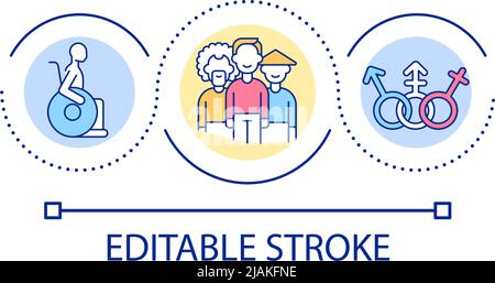 Equality and inclusion loop concept icon Stock Vector