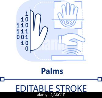 Palms light blue concept icon Stock Vector