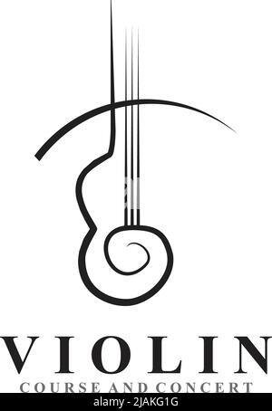 Violin logo icon design vector illustration template Stock Vector
