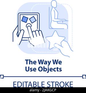 The way we use objects light blue concept icon Stock Vector