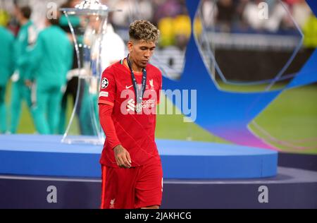 ピッカ・チェルシーM・HAZARD、リヴァプールL・FIRMINO PARIS, FRANCE - MAY 28: Roberto Firmino of Liverpool was