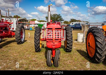 Fort Meade, FL - February 23, 2022: 1946 Massey Harris Model 30 at local tractor show Stock Photo