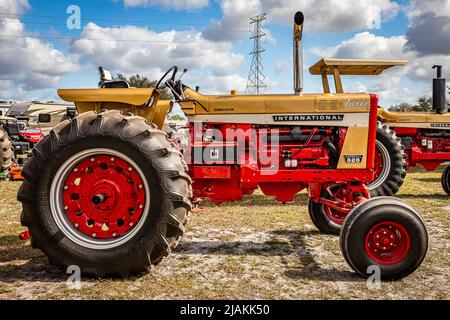 Fort Meade, FL - February 23, 2022: 1969 International Harvester Farmall 826 Turbo at local tractor show Stock Photo