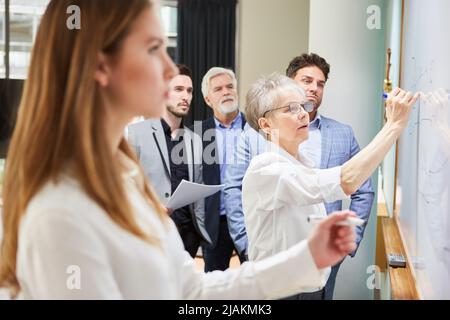 Business team at brainstorming in project workshop developing ideas Stock Photo