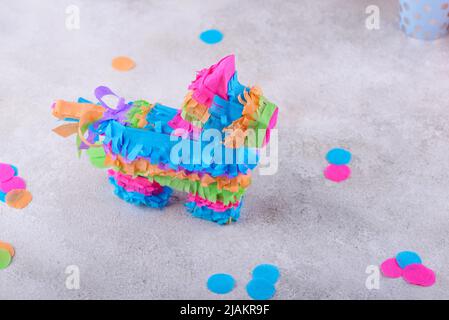 Traditional Mexican pinata in shape of donkey Stock Photo